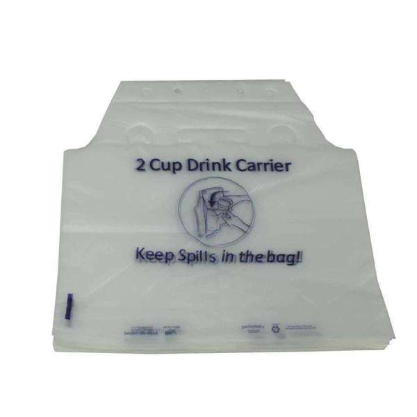 Pak-Sher Pak-Sher 12.5"x11.5"x2.5" Drink Carrier Bag, PK1000 4804